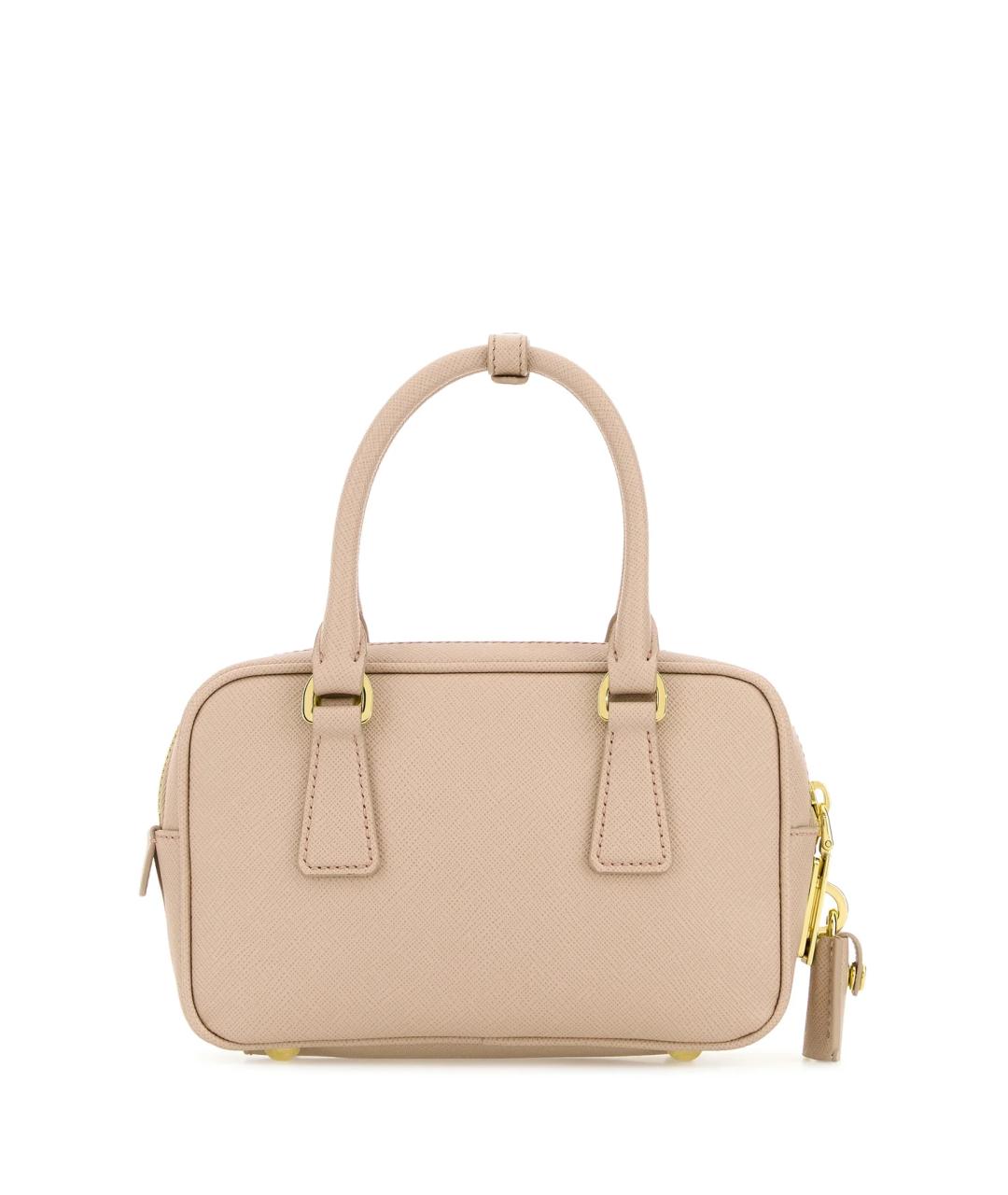 PRADA Бежевая кожаная сумка с короткими ручками, фото 3