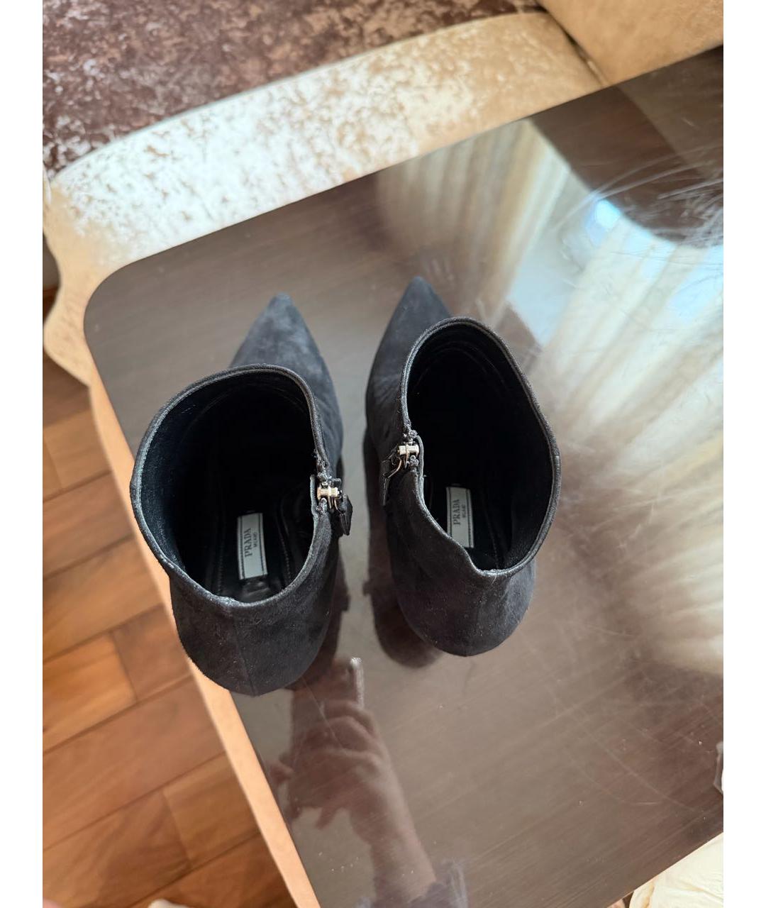 PRADA Черные замшевые ботильоны, фото 3