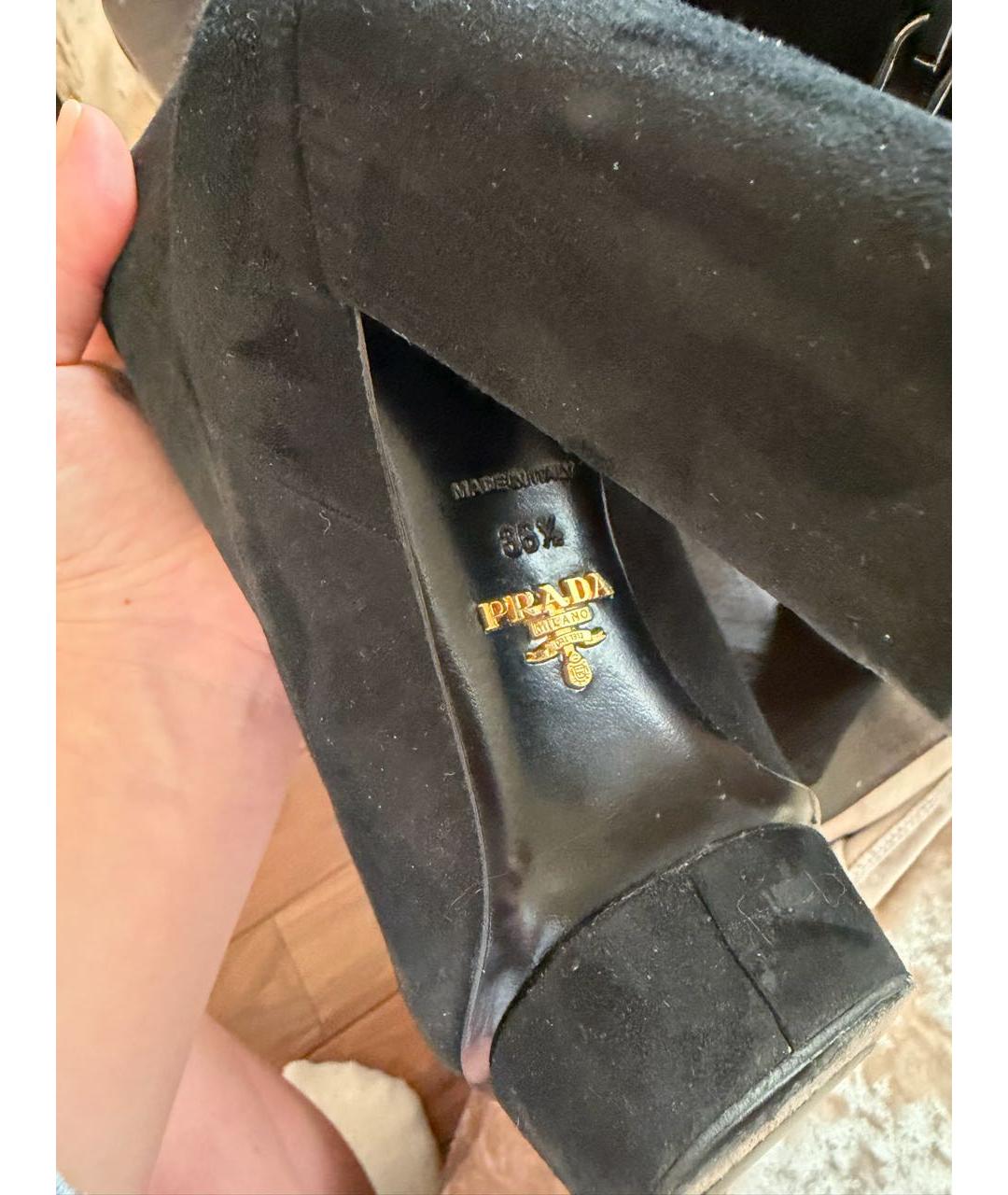 PRADA Черные замшевые ботильоны, фото 5