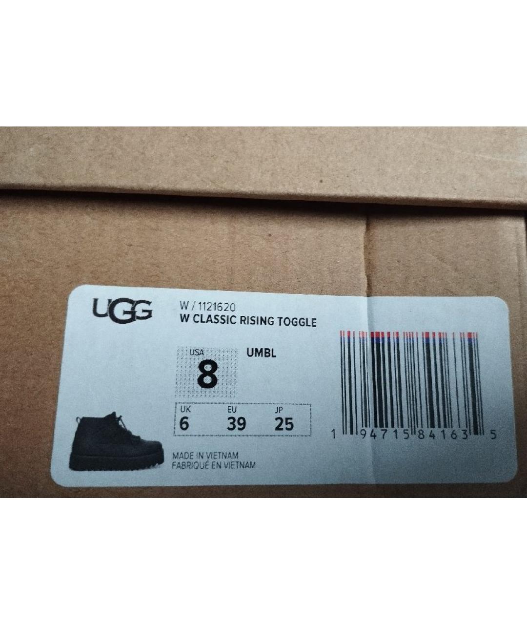 UGG AUSTRALIA Черные текстильные полусапоги, фото 4