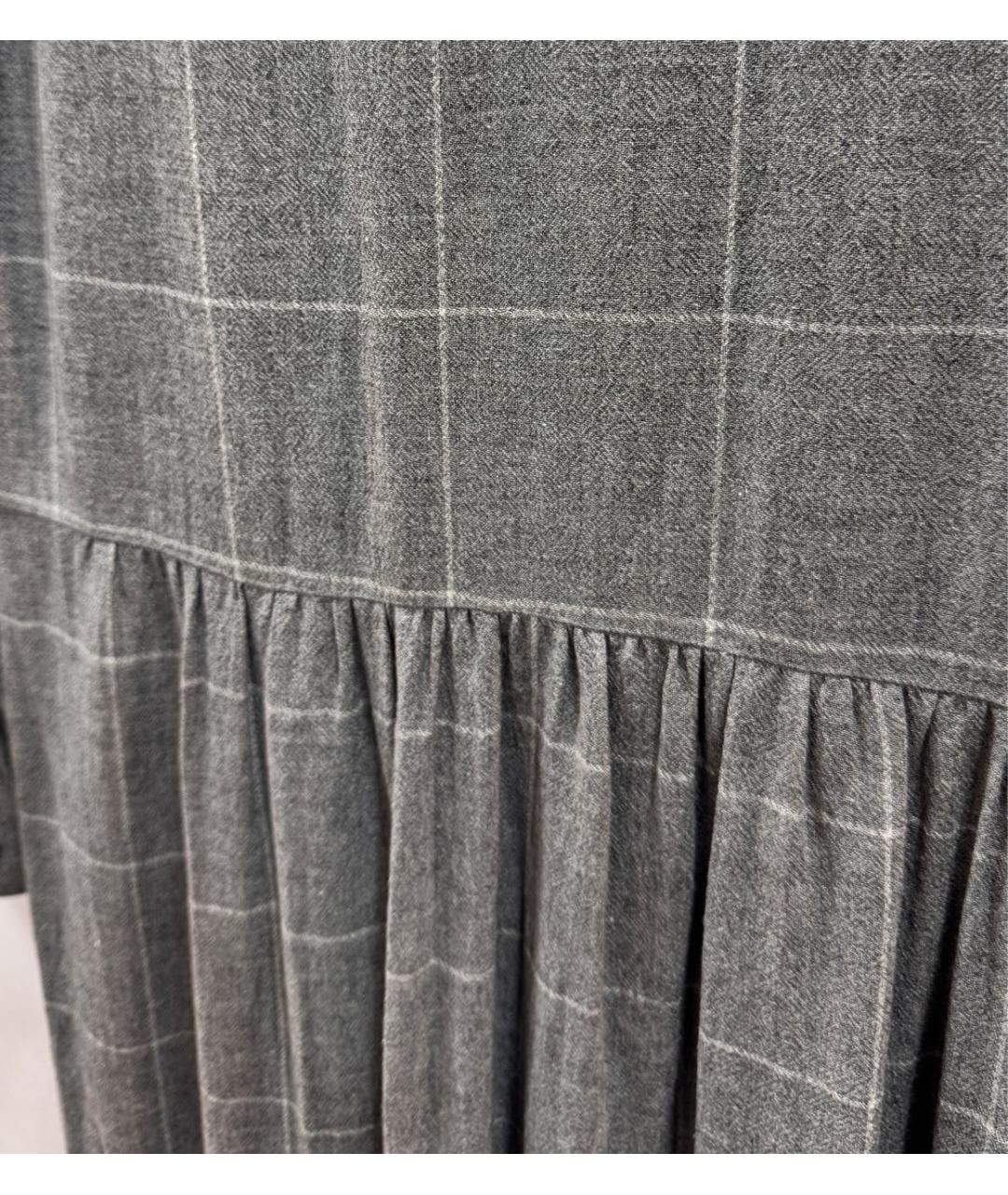 PESERICO Серое вискозное повседневное платье, фото 4