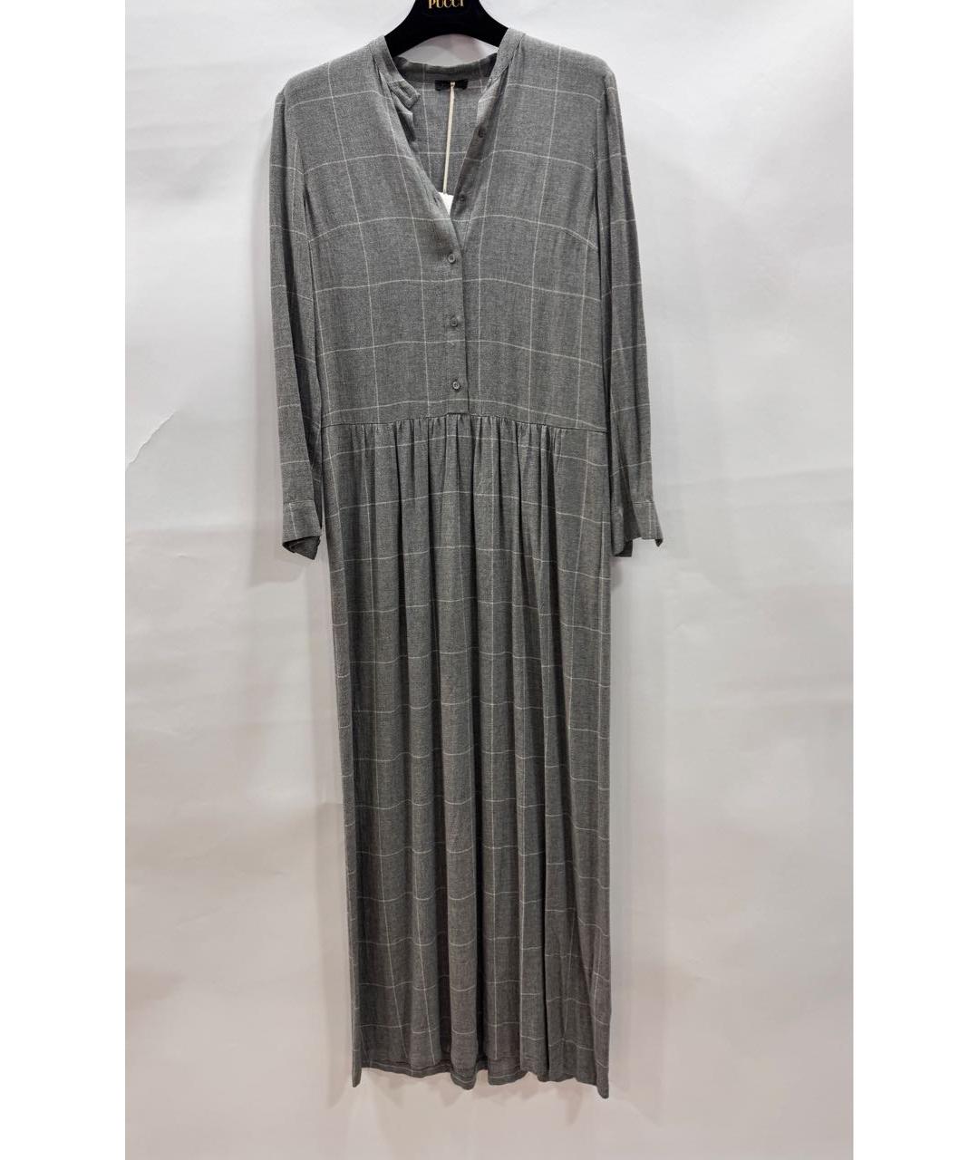 PESERICO Серое вискозное повседневное платье, фото 6