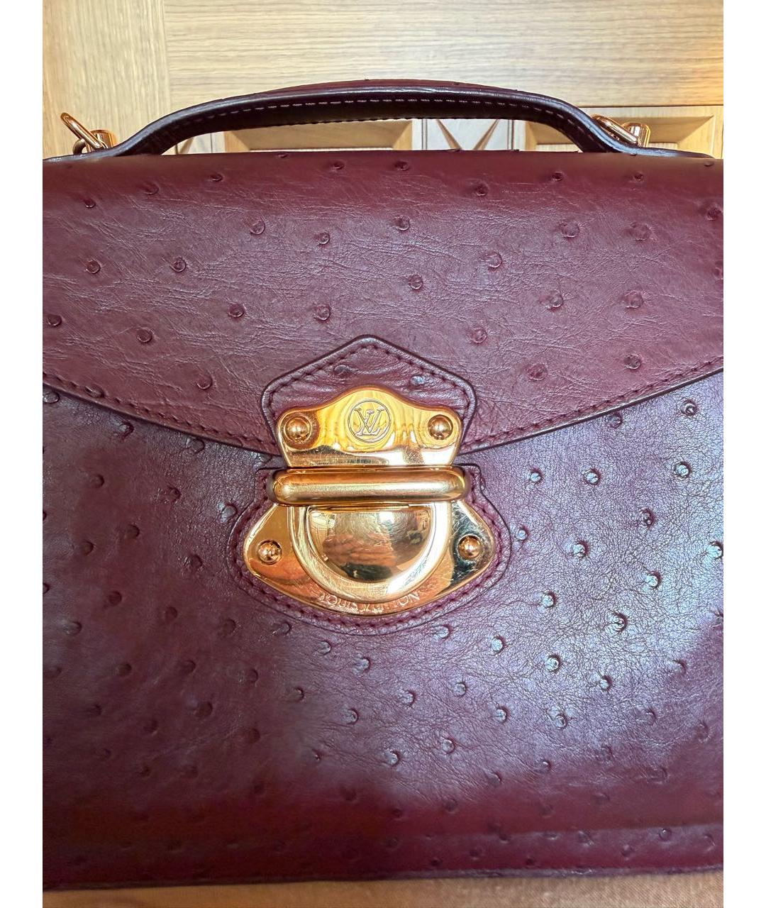 LOUIS VUITTON Бордовая сумка через плечо из экзотической кожи, фото 4