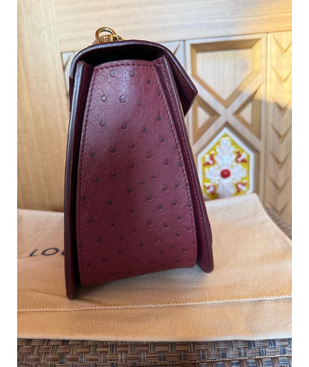 LOUIS VUITTON Бордовая сумка через плечо из экзотической кожи, фото 5