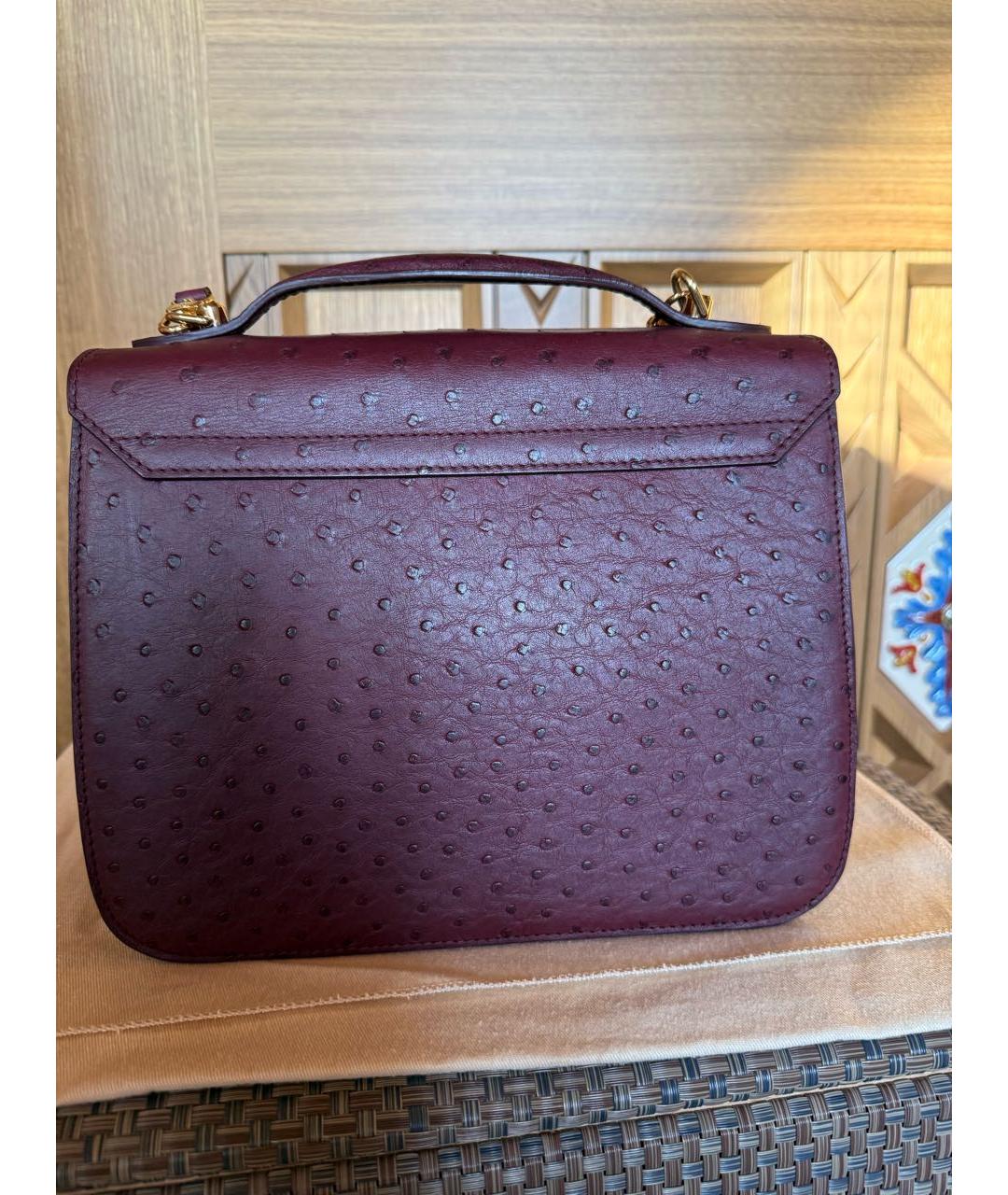 LOUIS VUITTON Бордовая сумка через плечо из экзотической кожи, фото 3