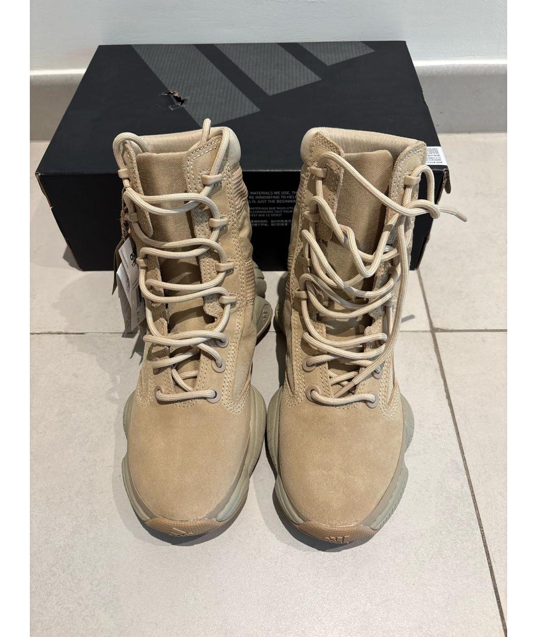 ADIDAS YEEZY Бежевые замшевые кроссовки, фото 2