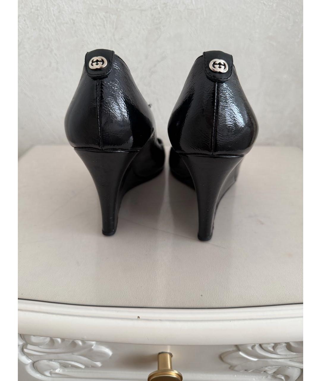 GUCCI Черные туфли из лакированной кожи, фото 3