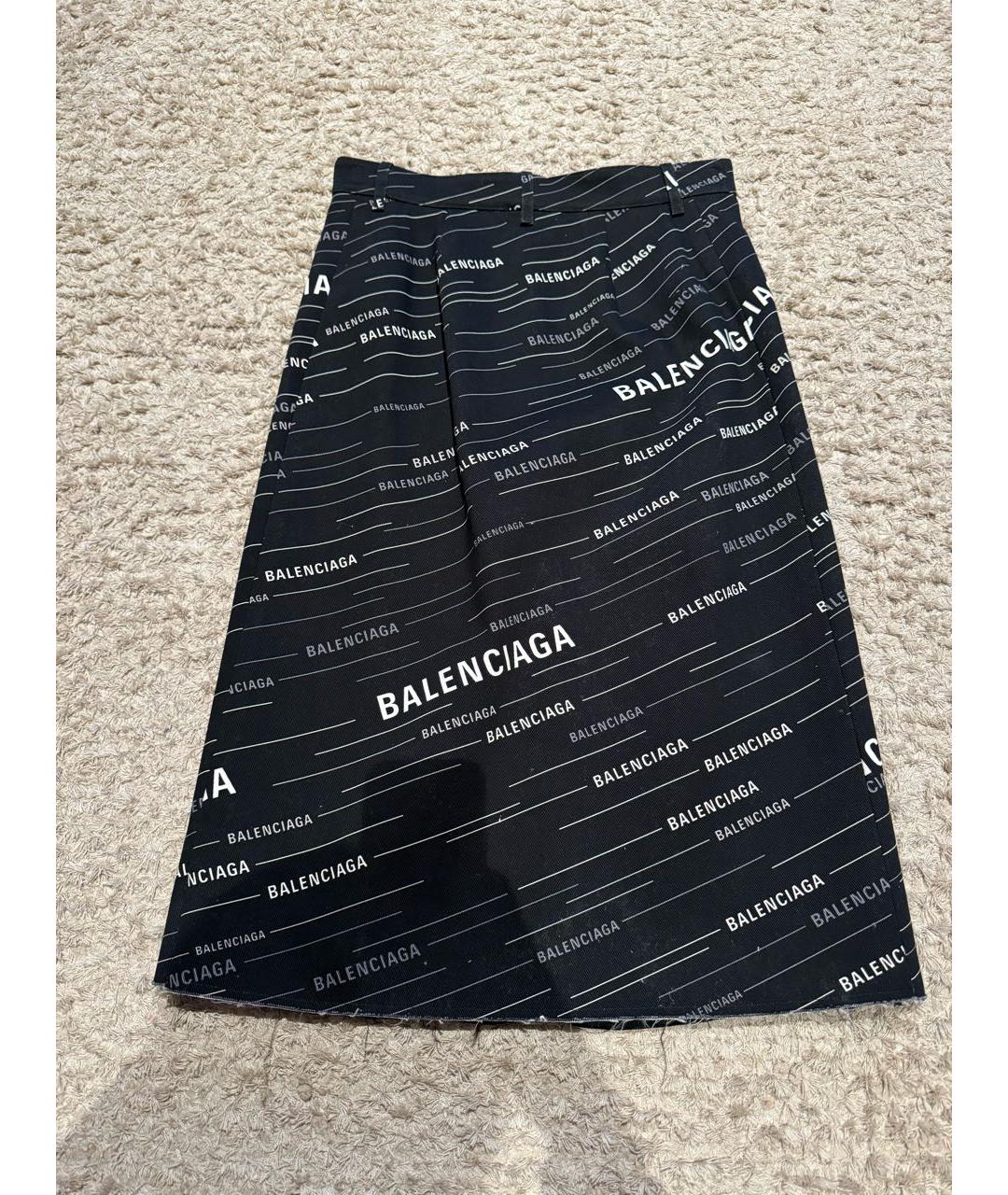 BALENCIAGA Черная хлопковая юбка миди, фото 7