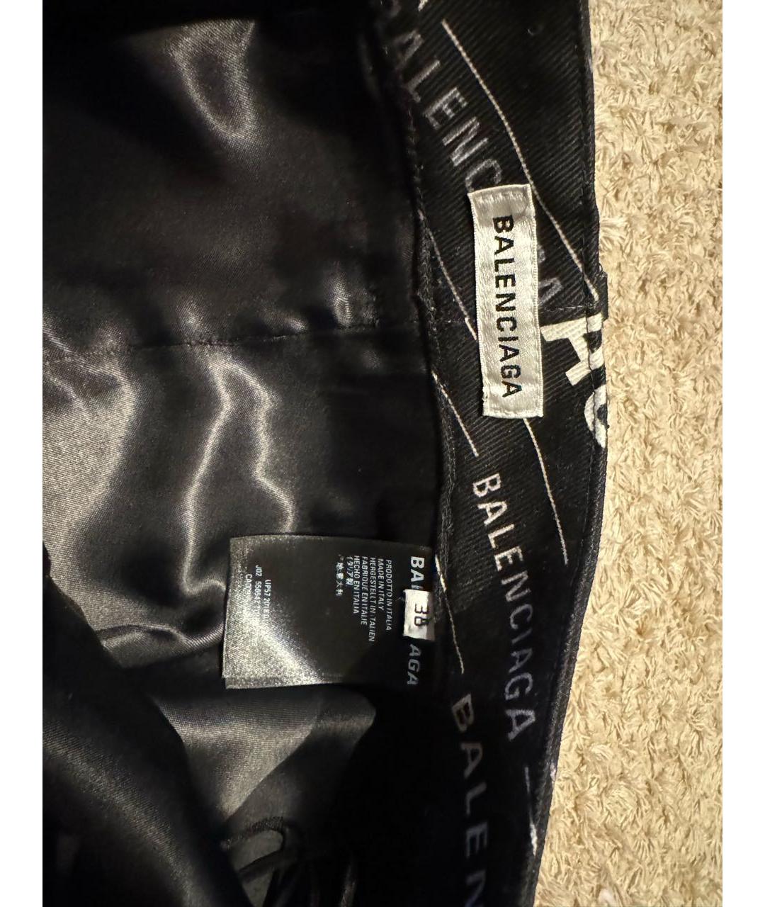 BALENCIAGA Черная хлопковая юбка миди, фото 3