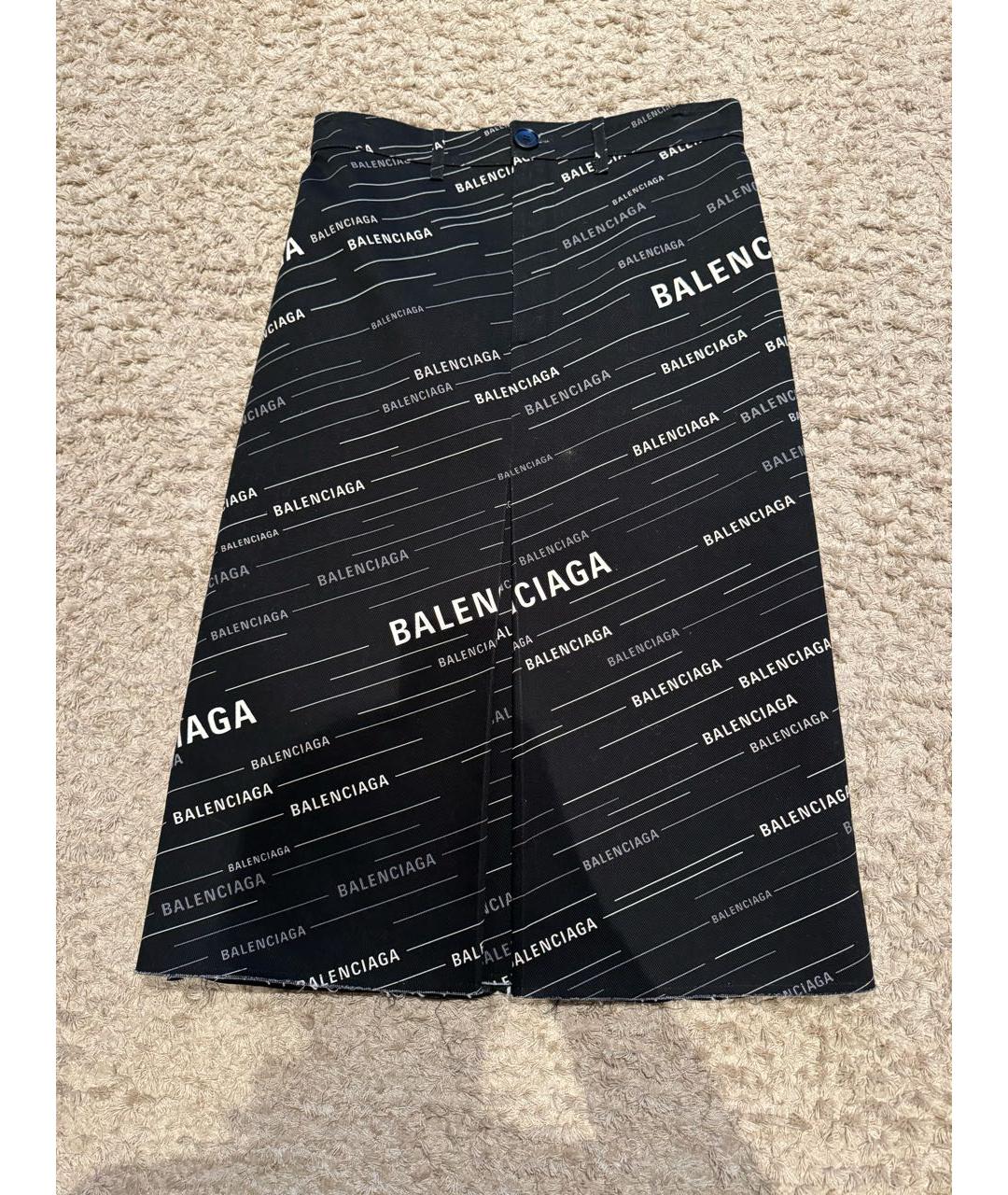 BALENCIAGA Черная хлопковая юбка миди, фото 2