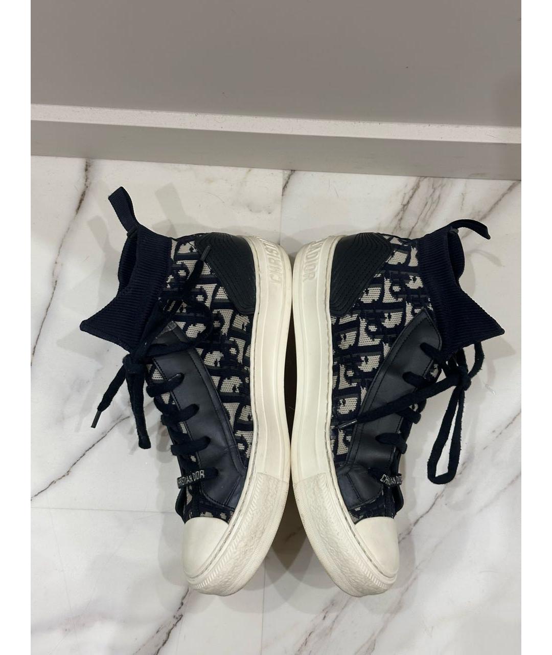 CHRISTIAN DIOR Темно-синие текстильные кеды, фото 4