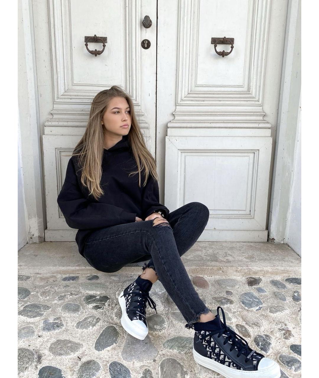 CHRISTIAN DIOR Темно-синие текстильные кеды, фото 8