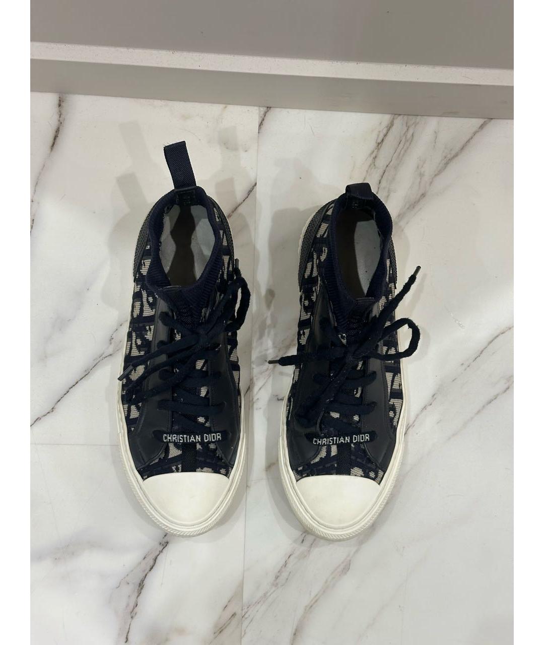 CHRISTIAN DIOR Темно-синие текстильные кеды, фото 2