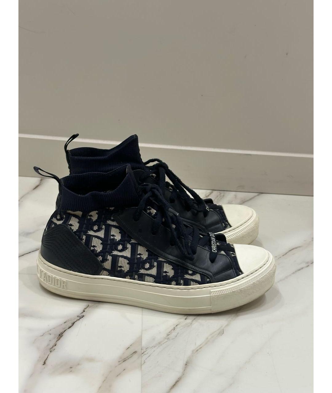 CHRISTIAN DIOR Темно-синие текстильные кеды, фото 7