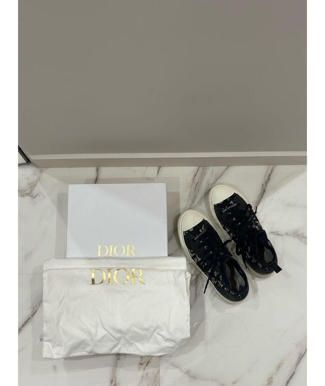 CHRISTIAN DIOR Темно-синие текстильные кеды, фото 5