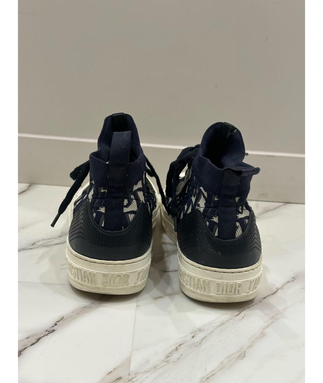 CHRISTIAN DIOR Темно-синие текстильные кеды, фото 3