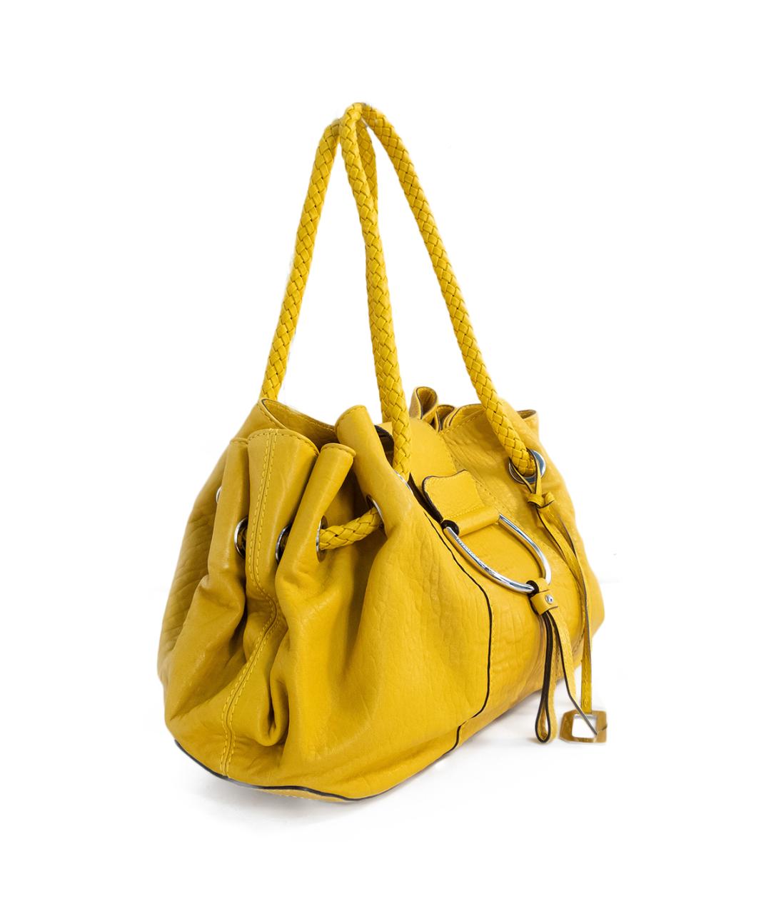 DOLCE&GABBANA Желтая кожаная сумка тоут, фото 2