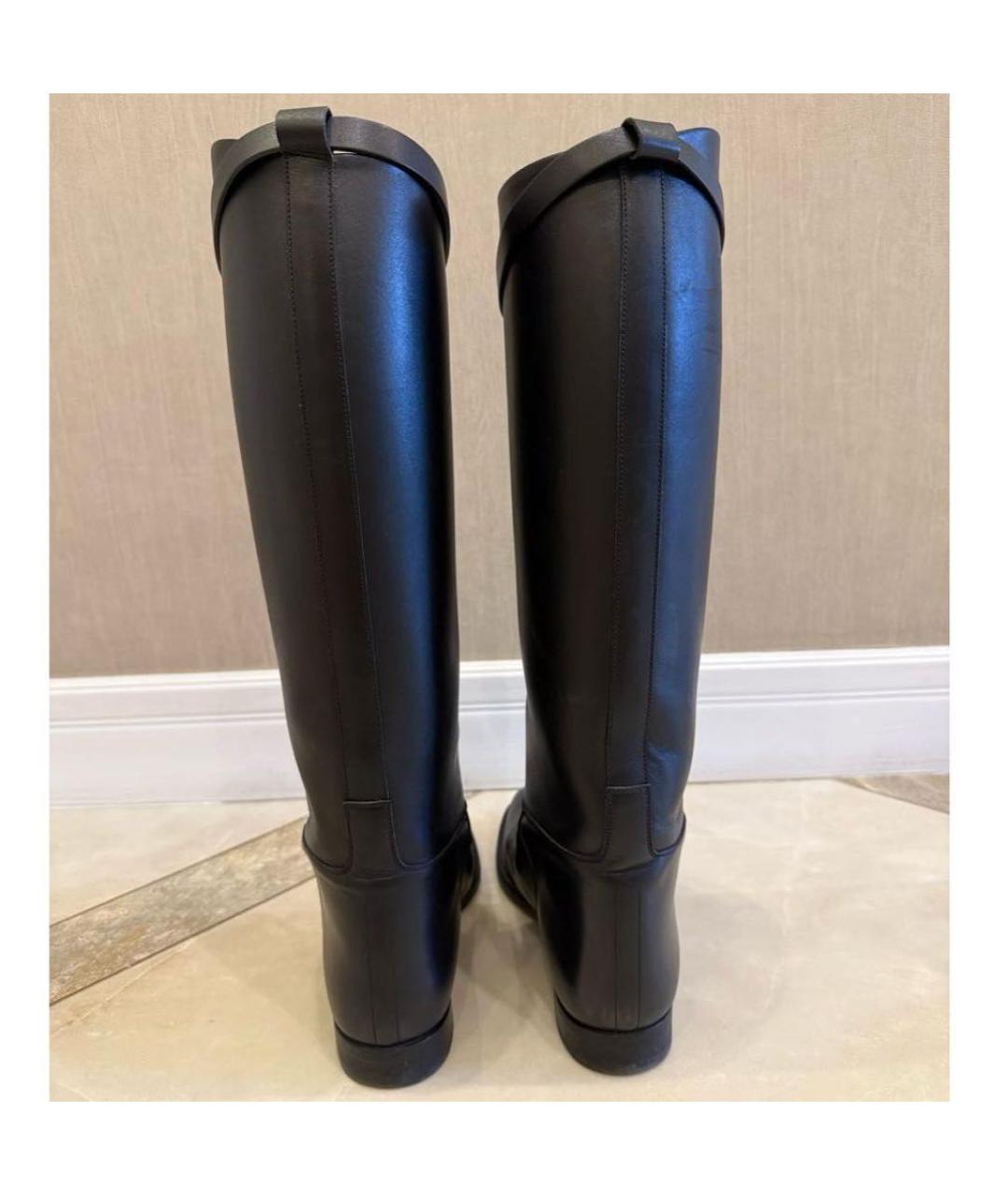 HERMES Черные кожаные сапоги, фото 4