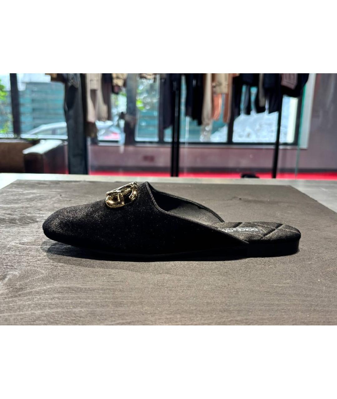 DOLCE&GABBANA Черные текстильные сабо, фото 5