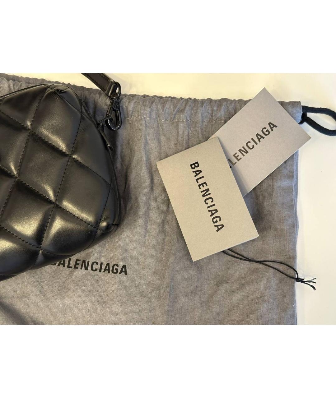 BALENCIAGA Черная кожаная сумка через плечо, фото 7