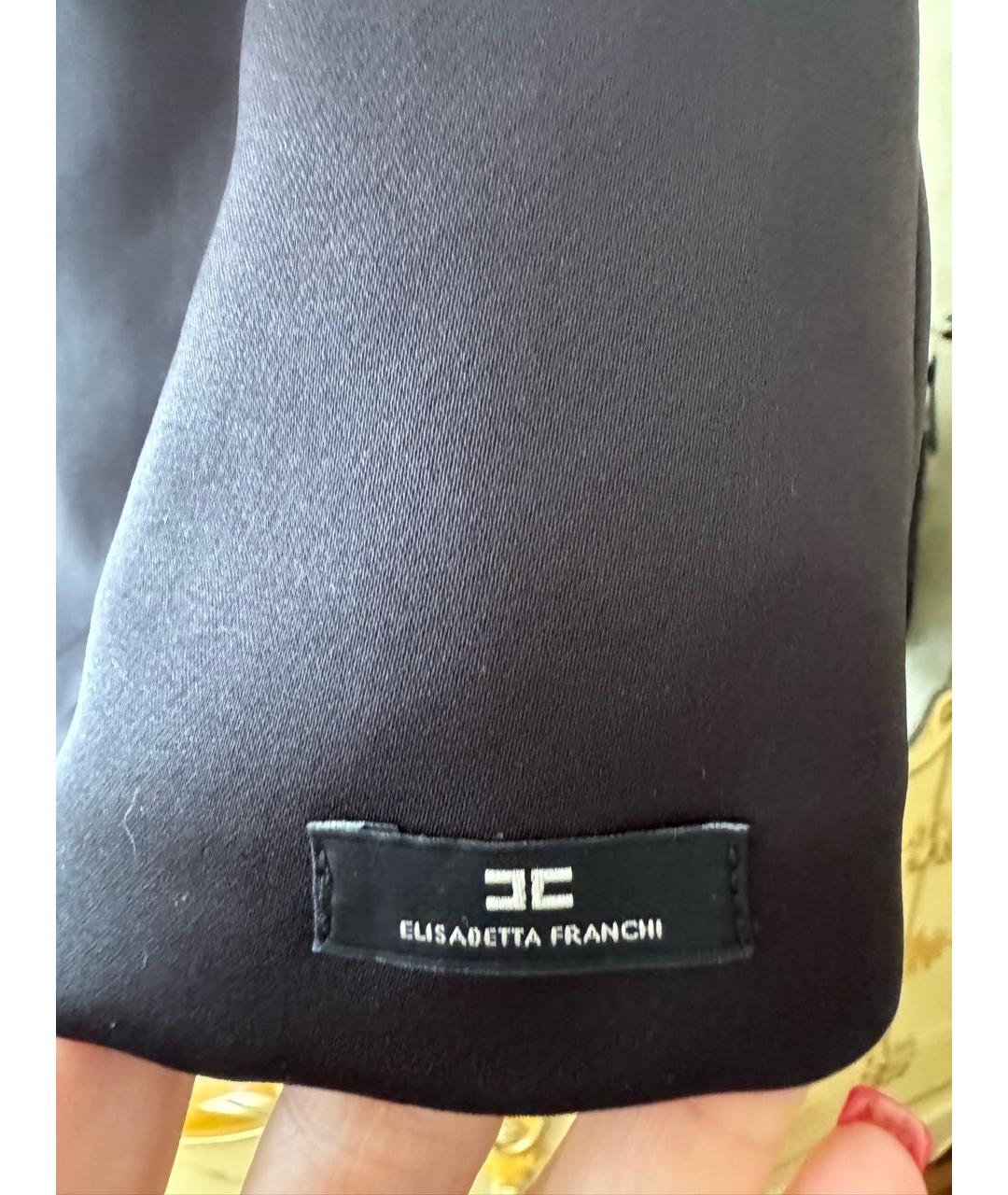ELISABETTA FRANCHI Черное полиэстеровое коктейльное платье, фото 8