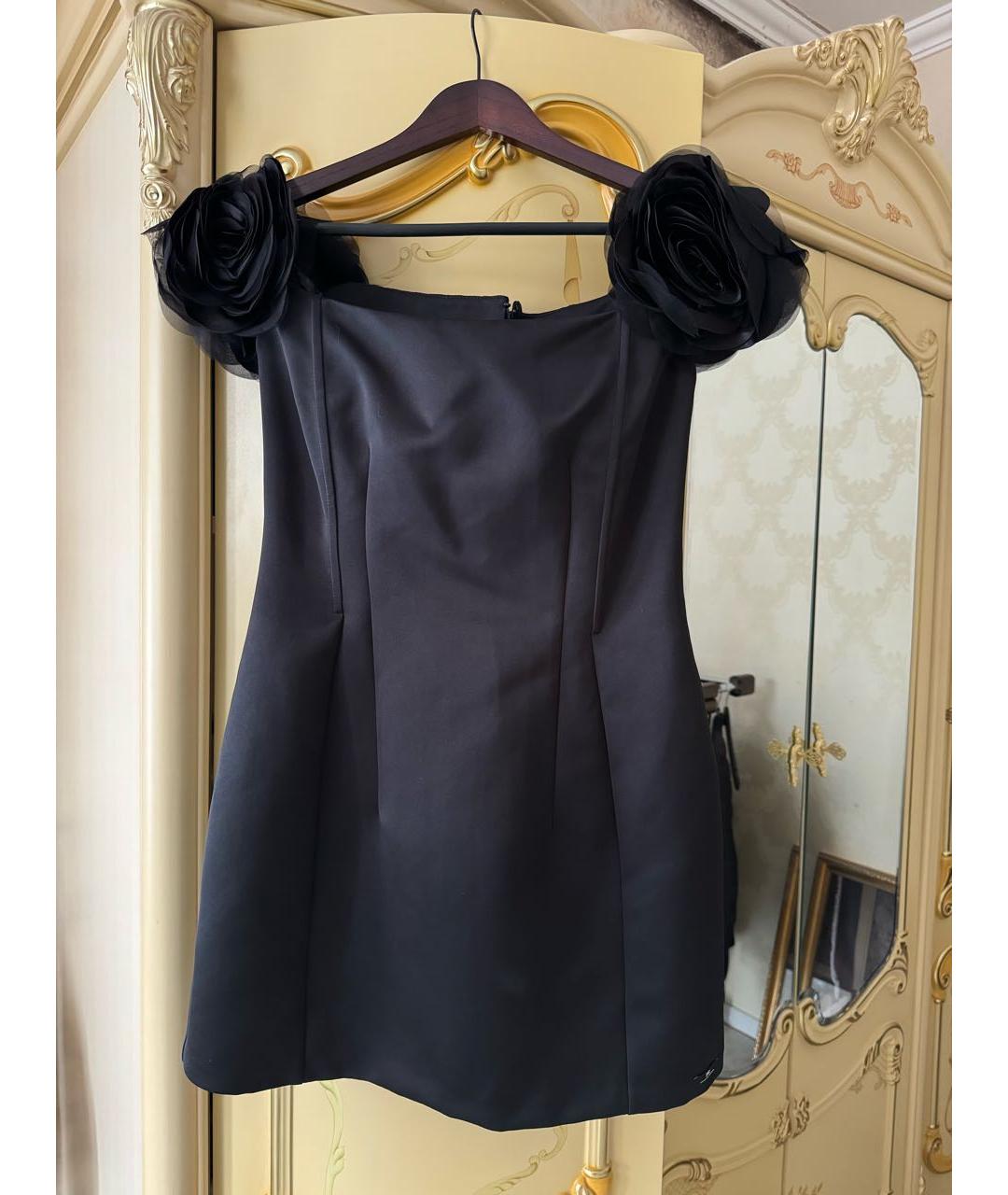 ELISABETTA FRANCHI Черное полиэстеровое коктейльное платье, фото 6