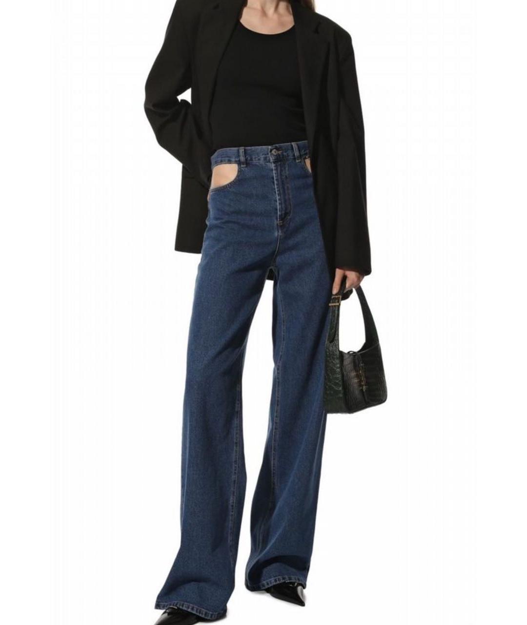 FORTE COUTURE Синие хлопковые прямые джинсы, фото 3