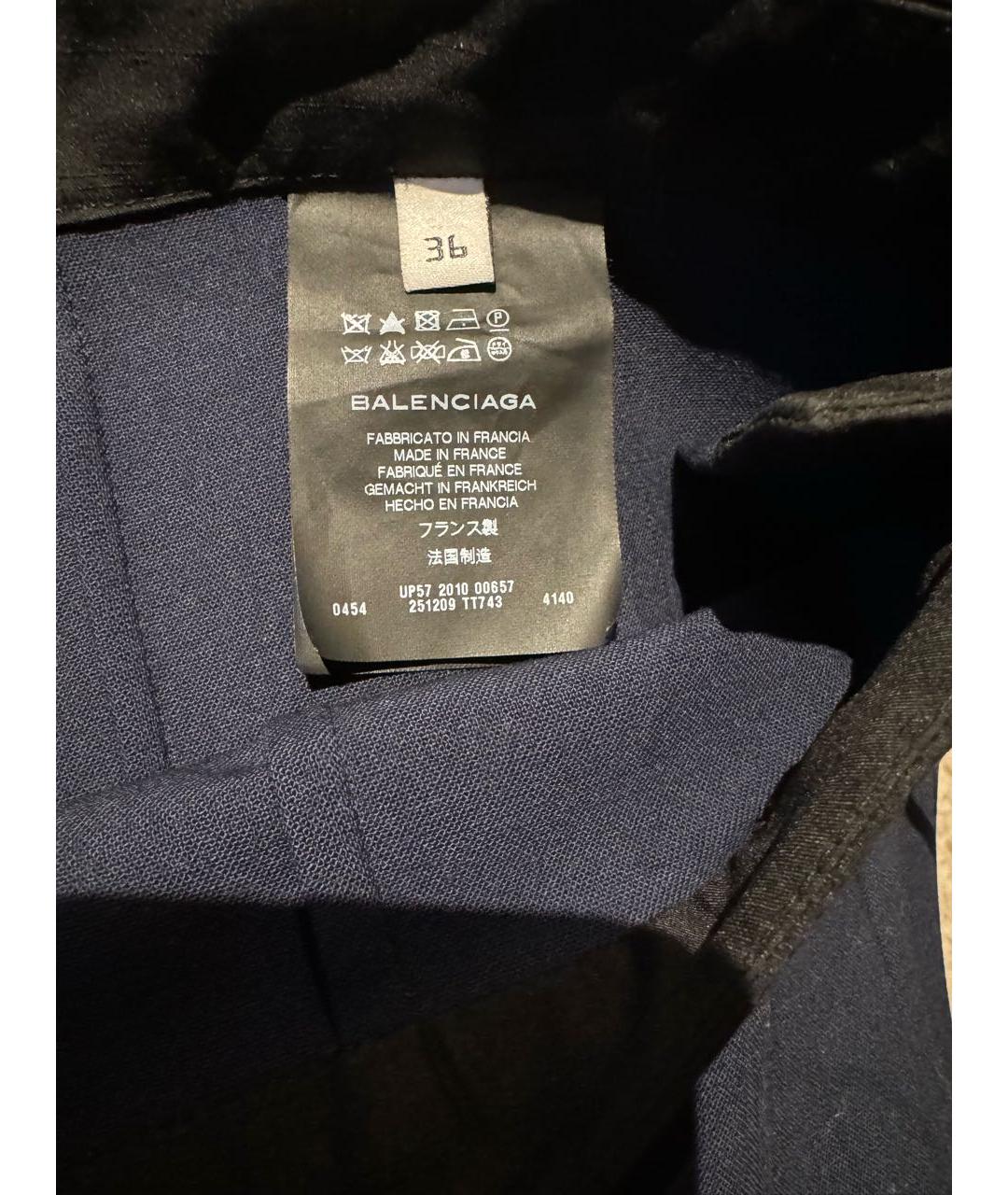 BALENCIAGA Темно-синие шерстяные брюки узкие, фото 4