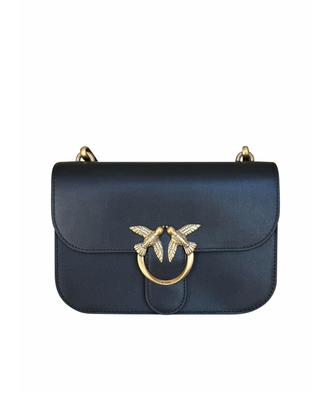 PINKO Черная кожаная сумка через плечо, фото 1