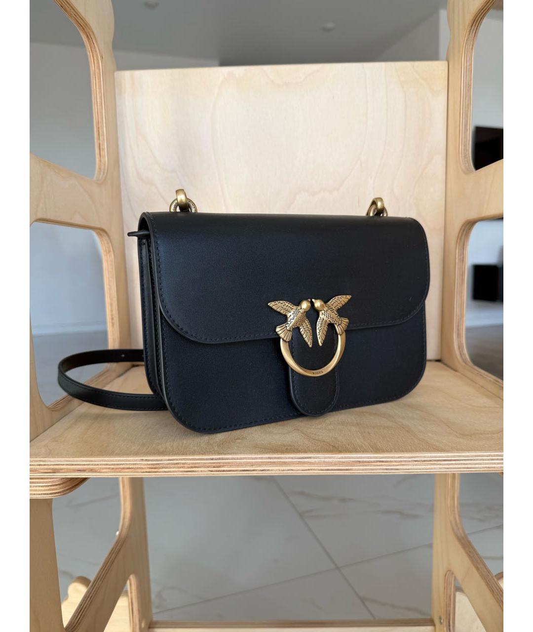 PINKO Черная кожаная сумка через плечо, фото 2