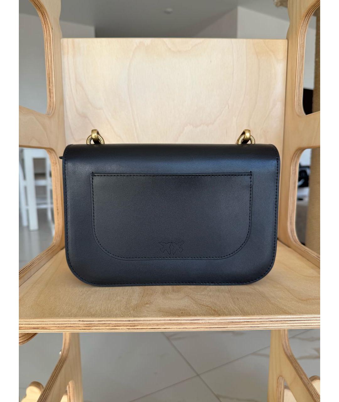 PINKO Черная кожаная сумка через плечо, фото 3