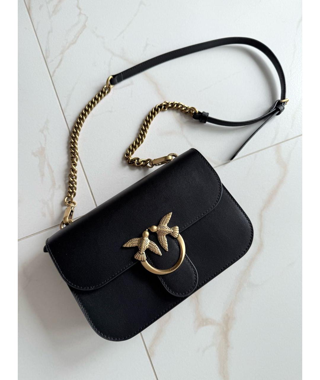 PINKO Черная кожаная сумка через плечо, фото 7