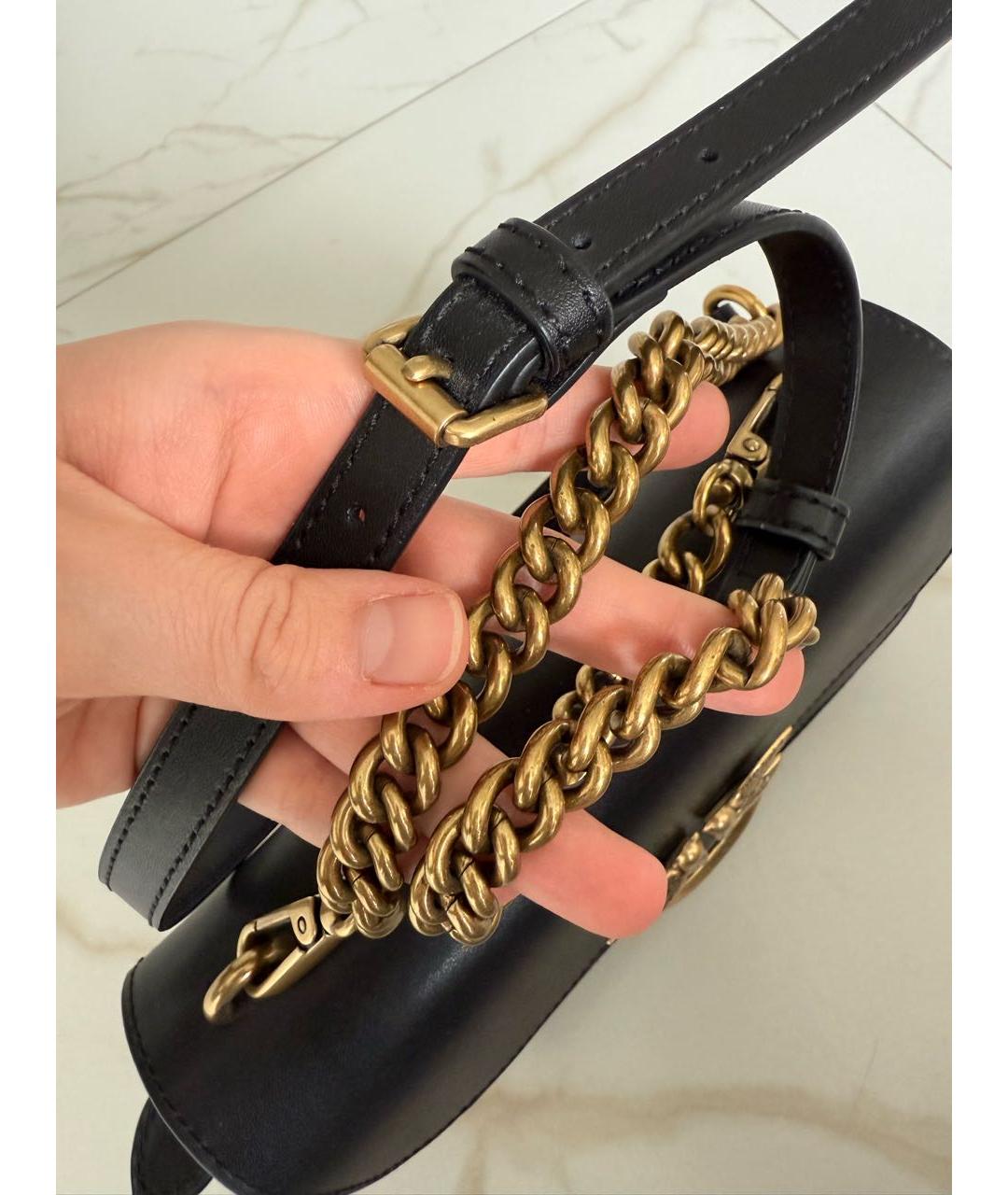 PINKO Черная кожаная сумка через плечо, фото 8