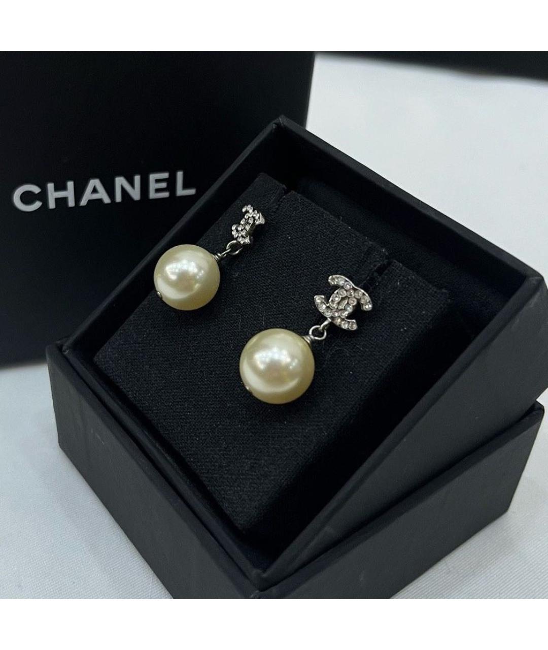 CHANEL Серебряные серьги, фото 2