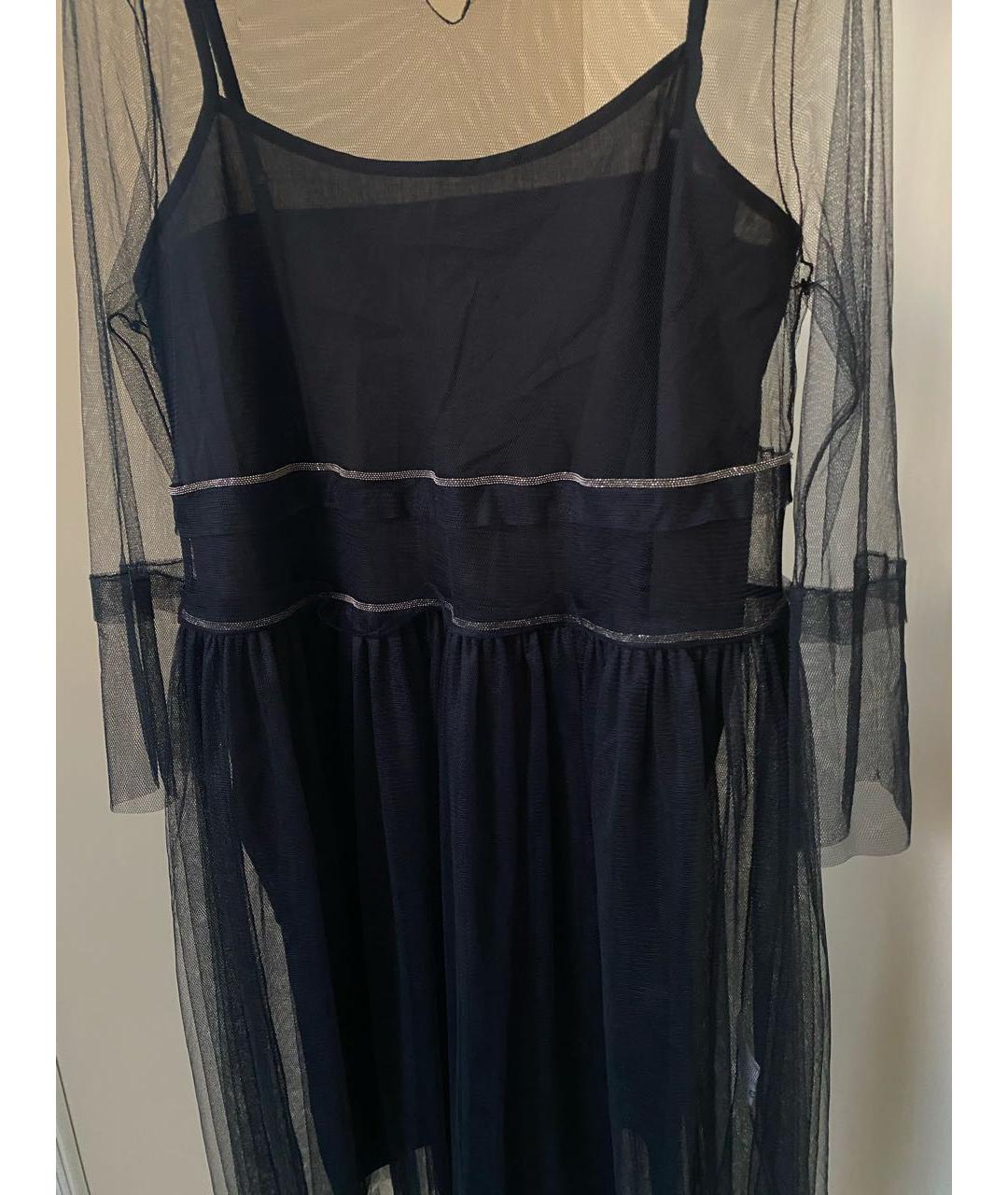 FABIANA FILIPPI Темно-синее полиэстеровое коктейльное платье, фото 6