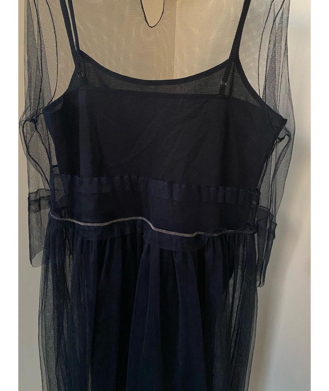 FABIANA FILIPPI Темно-синее полиэстеровое коктейльное платье, фото 8