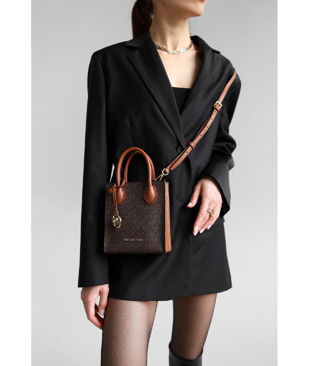 MICHAEL KORS Коричневая сумка через плечо из искусственной кожи, фото 4