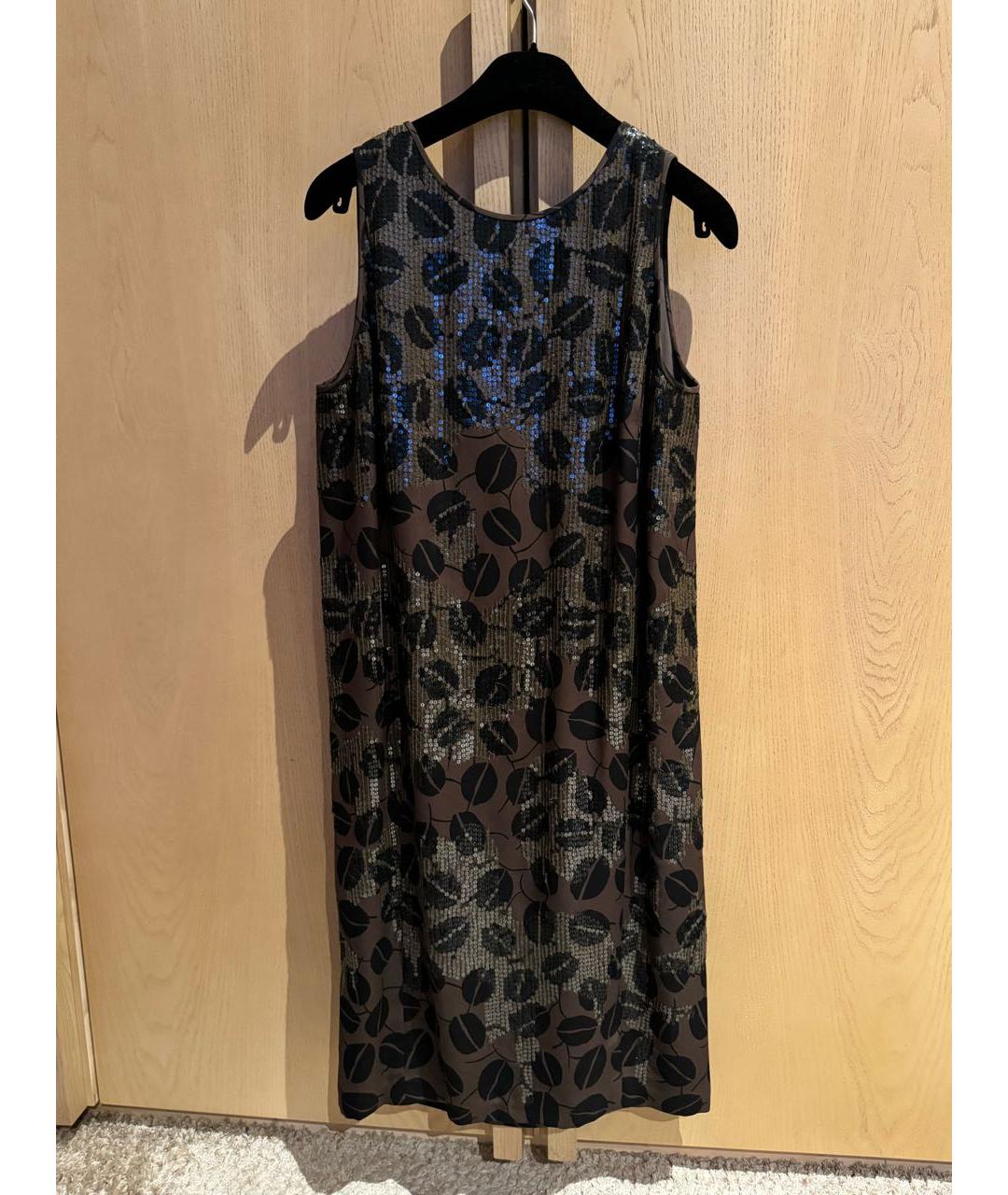 OSCAR DE LA RENTA Коричневое шелковое коктейльное платье, фото 7