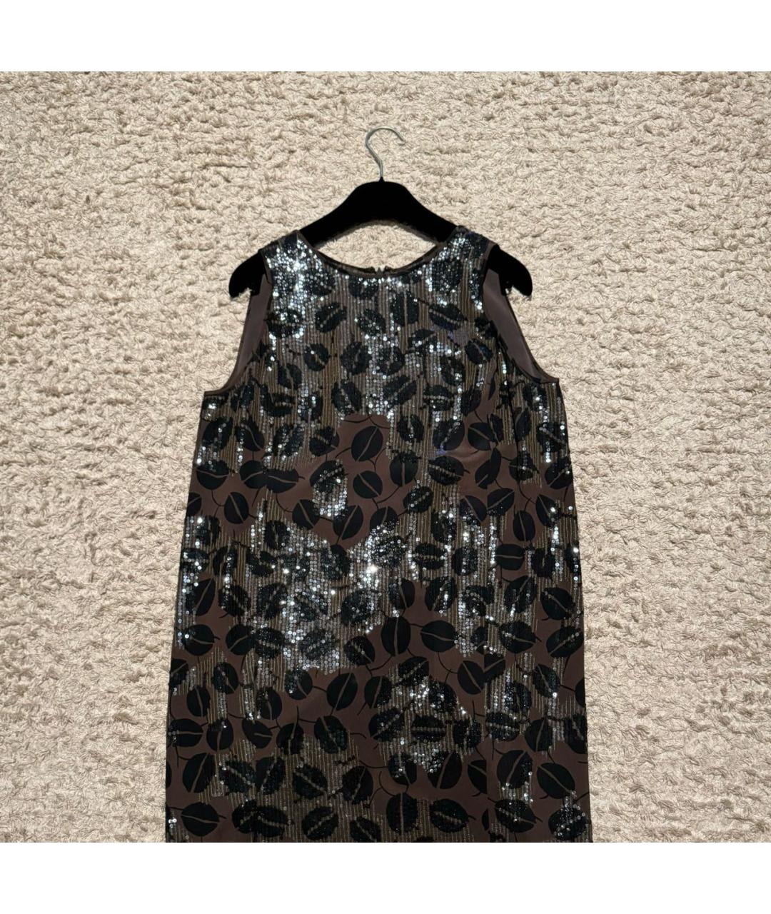 OSCAR DE LA RENTA Коричневое шелковое коктейльное платье, фото 3