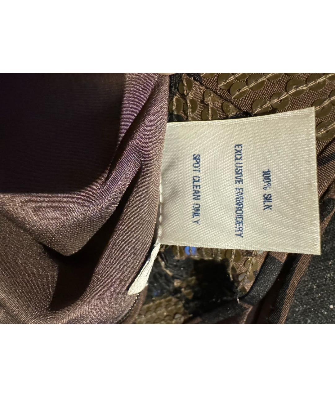 OSCAR DE LA RENTA Коричневое шелковое коктейльное платье, фото 6