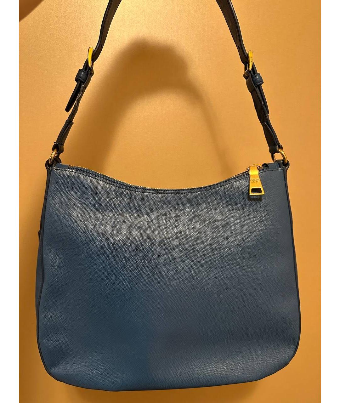 PRADA Синяя кожаная сумка через плечо, фото 5