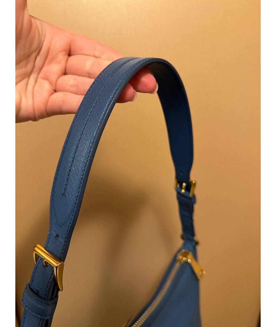 PRADA Синяя кожаная сумка через плечо, фото 2