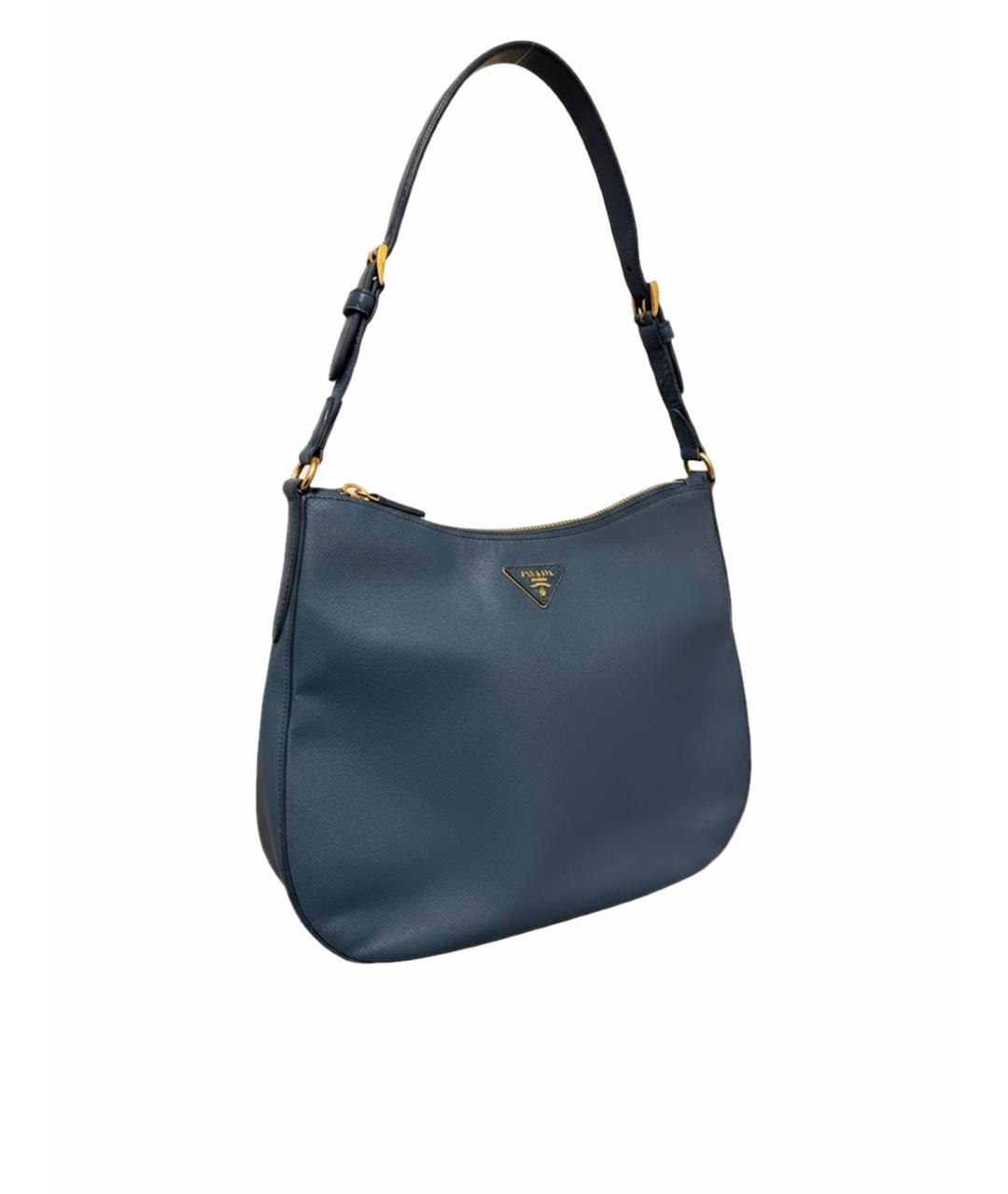 PRADA Синяя кожаная сумка через плечо, фото 1