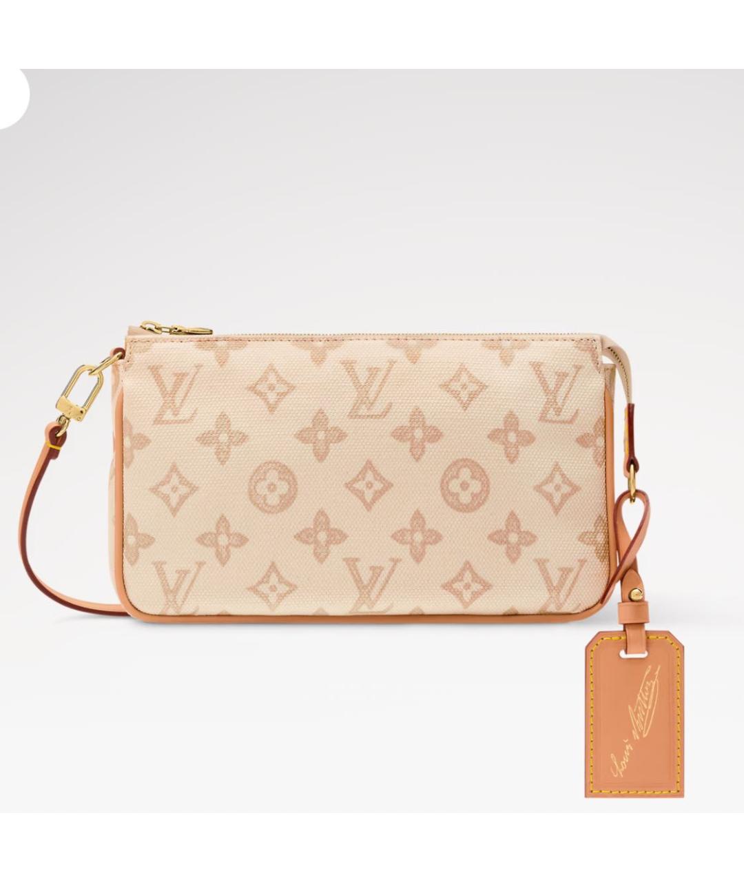 LOUIS VUITTON Бежевая сумка с короткими ручками, фото 5