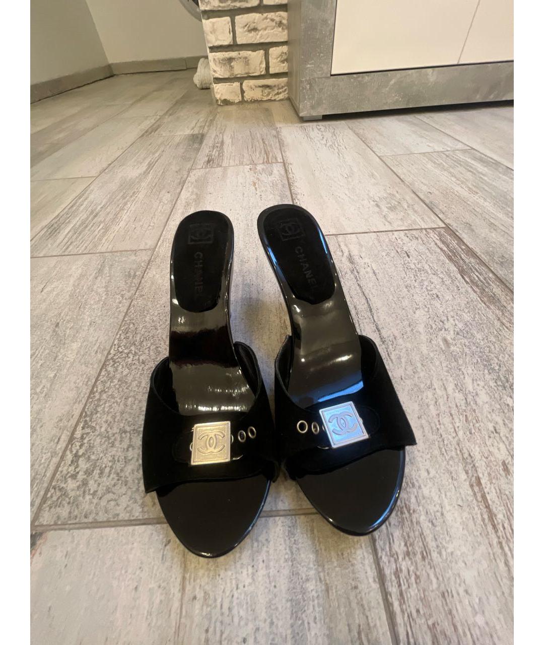 CHANEL Черные мюли, фото 2