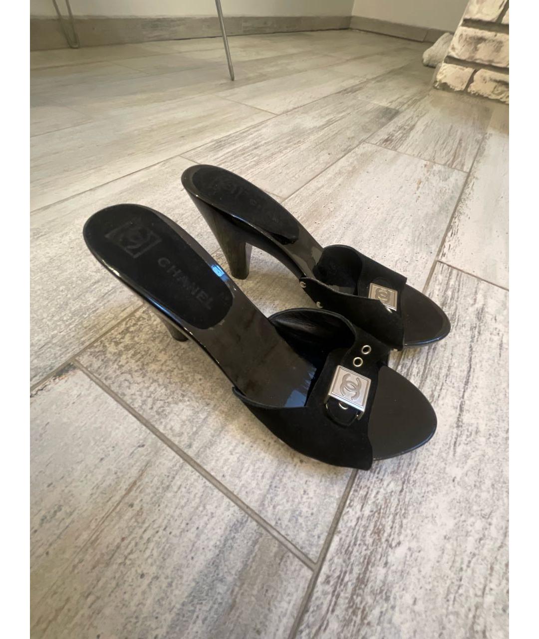 CHANEL Черные мюли, фото 5