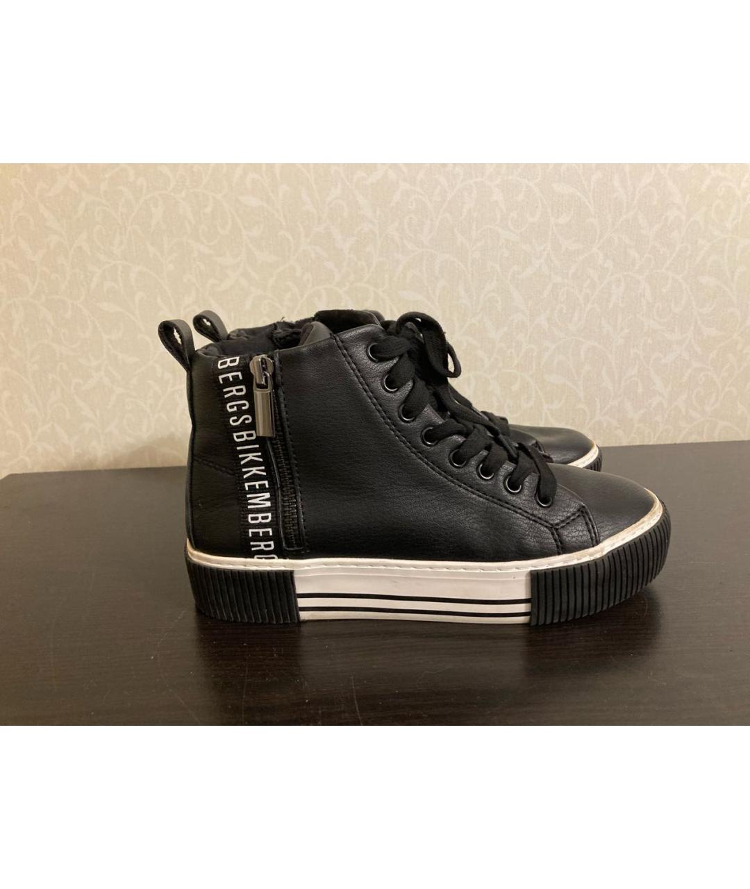 BIKKEMBERGS Черные кеды из искусственной кожи, фото 5