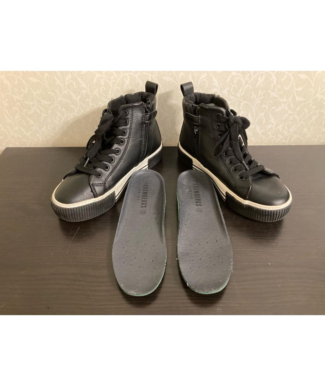 BIKKEMBERGS Черные кеды из искусственной кожи, фото 4