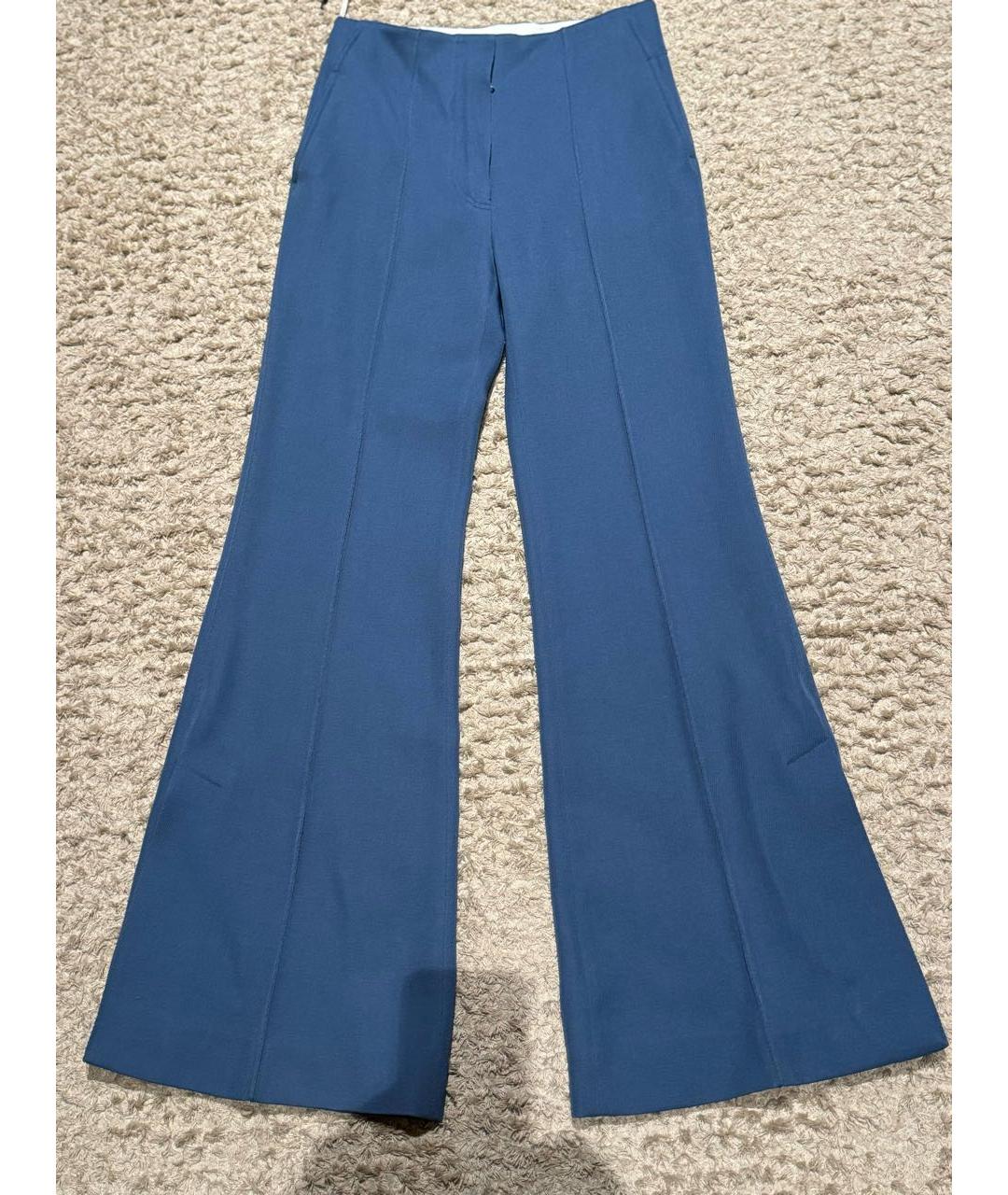 CELINE Синие шерстяные брюки широкие, фото 7