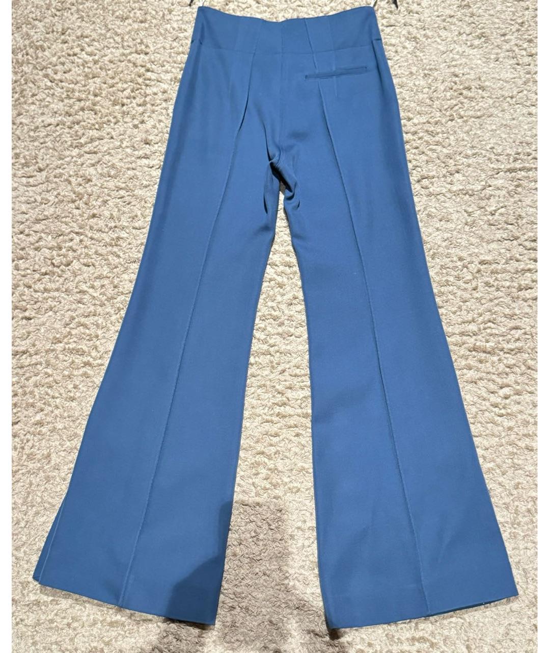 CELINE Синие шерстяные брюки широкие, фото 2